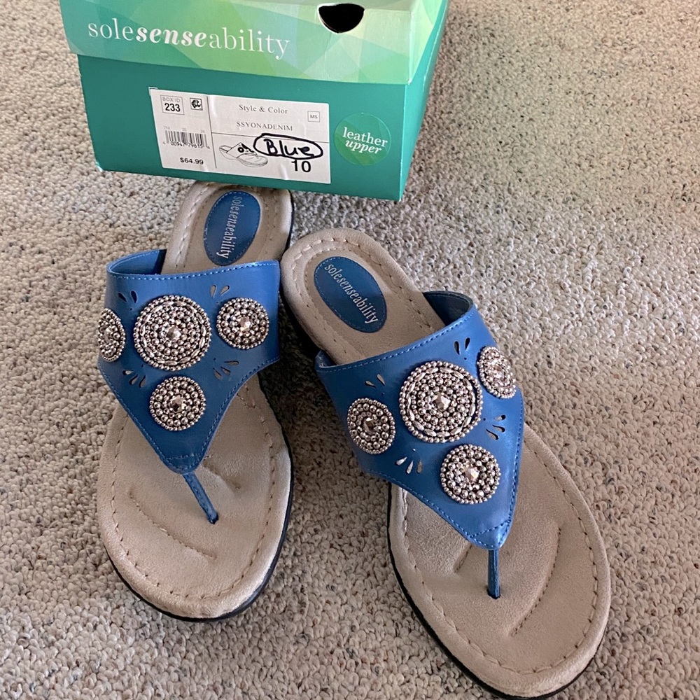 Sole Senseability “Ssyona” Denim Blue Sandles 10